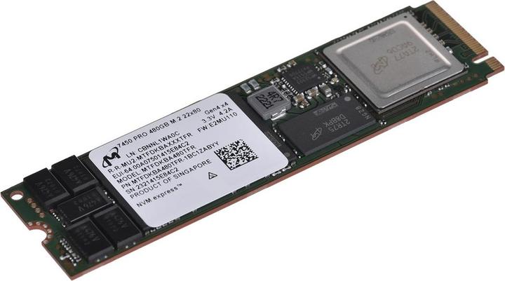 Actual product image Micron SSD 7450 PRO M.2 480GB PCIe Gen4x4 (480 GB, M.2 2280)