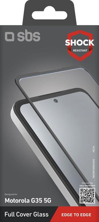 Produktbild SBS Glas Displayschutz Full Cover für Motorola G35 5G (1 Stück, Motorola Moto G35)