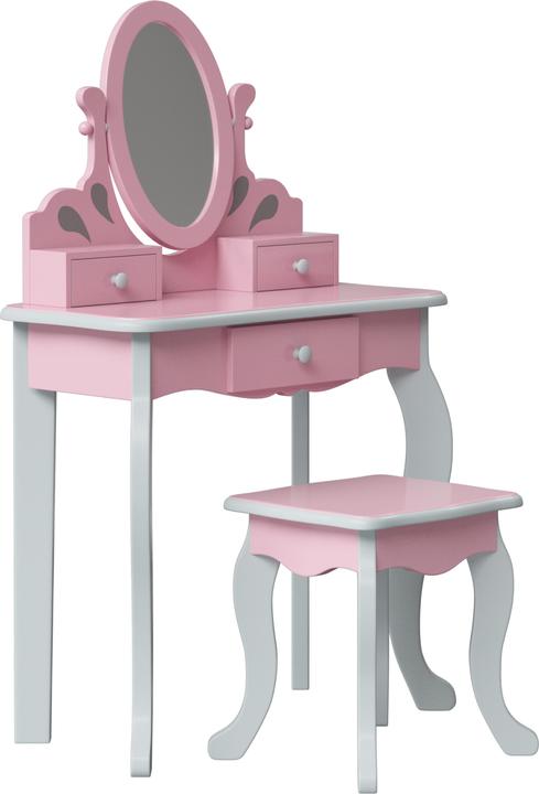 Actual product image Teamson Kids Kinder Schminktisch Rapunzel Inklusive Hocker in Pink und Grau