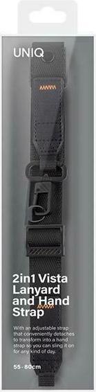 Actual product image Uniq Vista uniwersalny pasek do telefonu 2w1 czarny/black