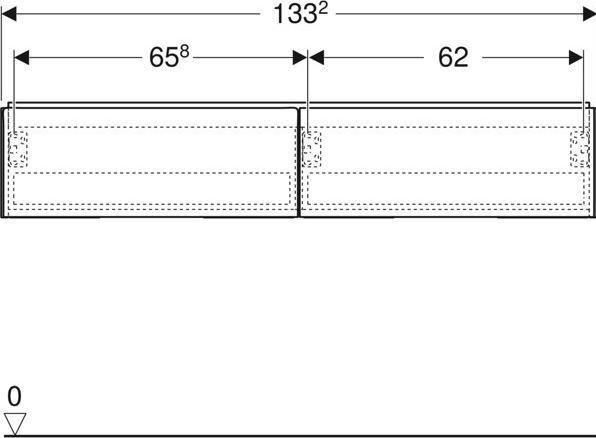 Produktbild Geberit ONE Unterschrank für Aufsatzwaschtisch, 2 Schubladen, 133,2x26,6x47cm, 505.076.00. (133.5 x 47 x 31 cm)