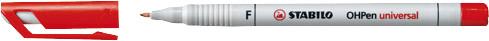 Produktbild STABILO OHPen universal Folienstift wasserlöslich (Rot, Blau, Schwarz, Grün, 0.70 mm, 4 x)