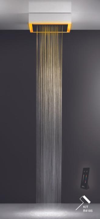 Gessi Afilo, Multifunktions Dusch-Einbau-System 500x500 Strahlart Regen, mit Colour Lichttherapie Ef