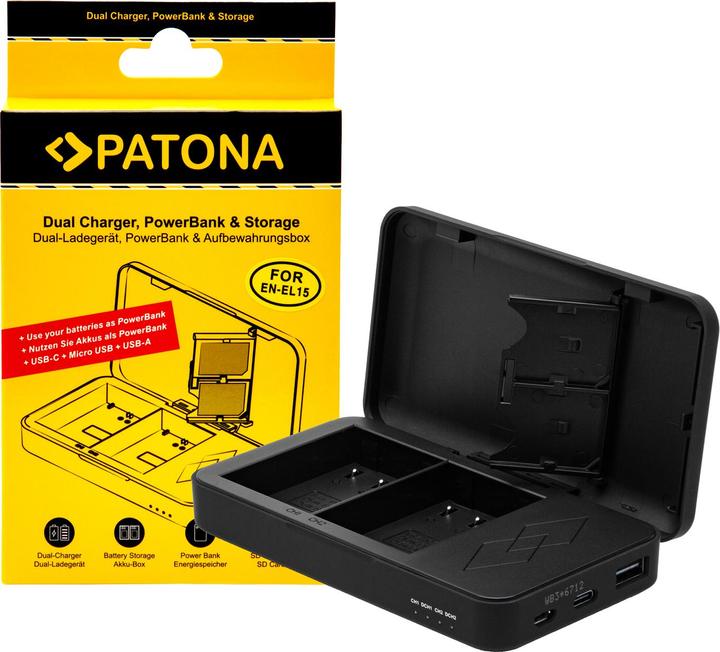 Image du produit Patona Chargeur double EN-EL15 Banque de puissance (Chargeur de batterie d'appareil photo)