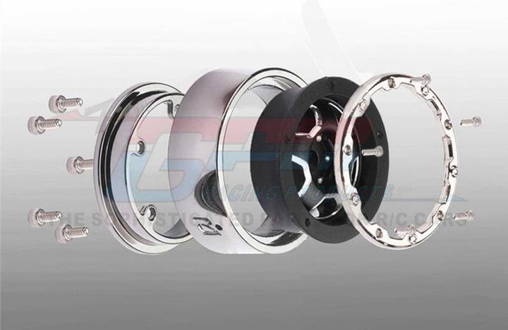Produktbild GPM BEADLOCK-FELGEN-SET ALU 1.0 STERN (1 SET/4 STÜCK) SCHWARZ TRX-4M, SCX24