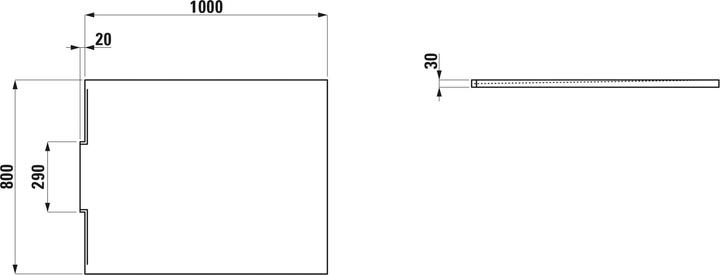 Produktbild Laufen Nia Duschwanne, 1000x800x30mm, Marbond, rechteckig, Bodeneinbau, Ablauf in Wand