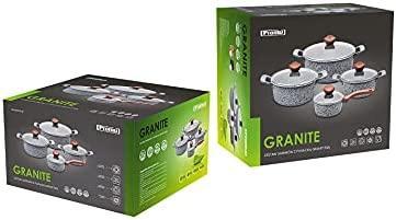 Produktbild Promis Pot set with brown handles, 8 items (GR (Pfannenset + Topfset, Edelstahl, Aluminium)