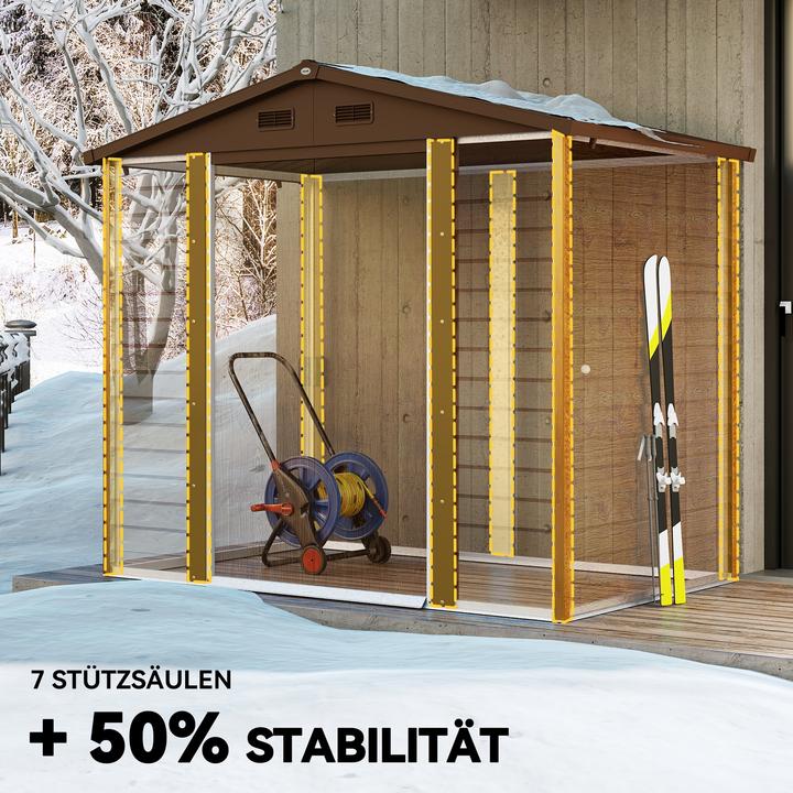 Produktbild Outsunny Geräteschuppen Stahl, Kunststoff Braun