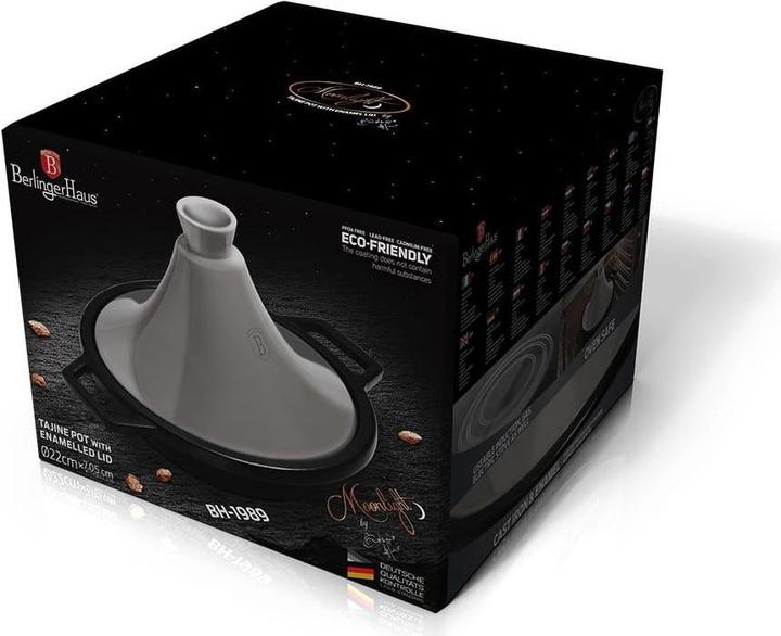 Productafbeelding BerlingerHaus "Tajin" 2L geëmailleerde gietijzeren braadpan 22 × 7,5cm (h-25cm met keramisch deksel) (22 cm, Tajinepot, Gietijzer)
