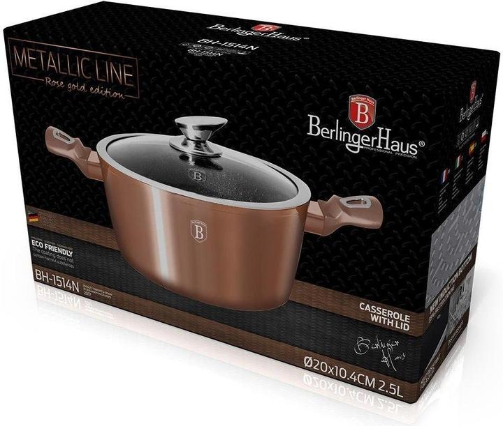 Produktbild BerlingerHaus GRANITE POT 20cm ROSE GOLD BH-1514 (20 cm, Pfannenset + Topfset, Aluminium)