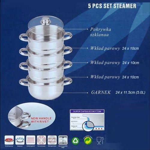 Actual product image Kinghoff STEAM POT 24cm 5.0L KH-3320 (24 cm, Steam cooker, Stainless steel)