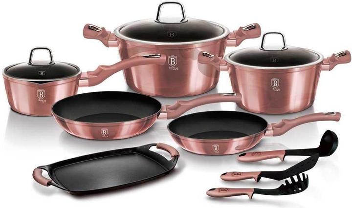 Image du produit BerlingerHaus POT SET 12 ELEMENTS I-ROSE BH-6044 (Poêle à frire, Aluminium)
