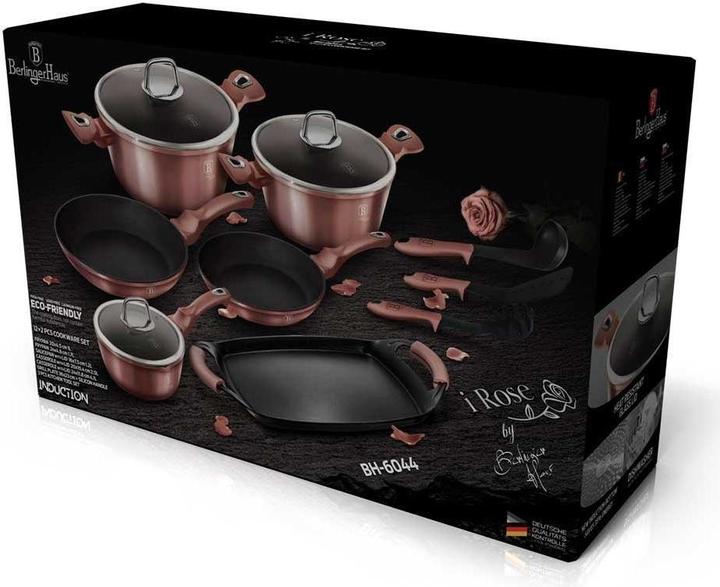 Image du produit BerlingerHaus POT SET 12 ELEMENTS I-ROSE BH-6044 (Poêle à frire, Aluminium)