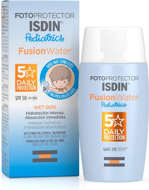 Actual product image Isdin Fotoprotector Pediatrics Fusion Water SPF50+ 50ml (Suntan cream, SPF 50, 50 ml)