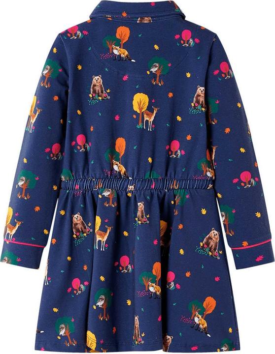 VidaXL Kinderkleid mit Langen Ärmeln und Kordelzug Marineblau