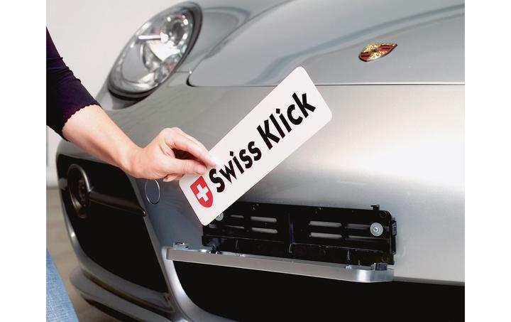 Swissklick Wechselnummernrahmenhalter-Set Hochformat 30x8cm 30x16cm (Front + Heck, Hochformat)