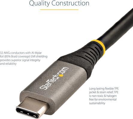 Actual product image StarTech .com 3ft (1m) USB C Cable 10Gbps, USB-IF Certified USB-C Cable, USB 3.1/3.2 Gen 2 Type-C Cable, 100W (1 m, USB 3.2 Gen 2, 10 W)