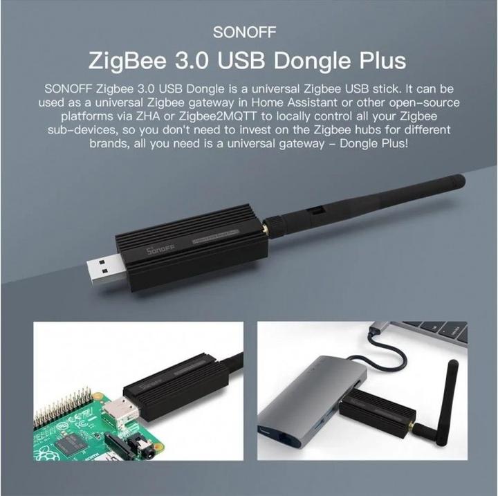 Produktbild Sonoff Gateway Zigbee-3.0 USB-Dongle Plus mit Antenne