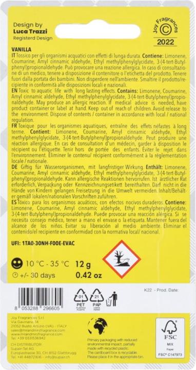 Nährwerte und Zutaten Mr & Mrs Fragrance Big Joy Vanilla