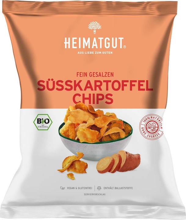 Produktbild Heimatgut Süsskartoffel Chips fein gesalzen Bio (100 g)