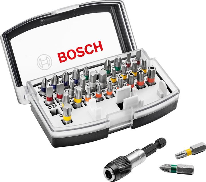 Produktbild Bosch Professional Zubehör Bits-Satz mit Klingenhalter (Kreuz Phillips PH M1, Kreuz Phillips PH M2, Kreuz Pozidriv PZ M1, Kreuz Pozidriv PZ M2, Kreuz Phillips PH M3, Kreuz Pozidriv PZ M3, Innensechsrund TX mit Loch M10, Innensechsrund TX mit Loch M20, Innensechsrund TX Mit Loch M25, Innensechsrund TX mit Loch M27, Innensechsrund TX mit Loch M30)