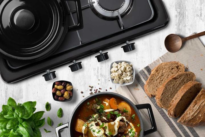 Actual product image Promis Free-standing hob 4-burner gas stove, brown KGT-4BR