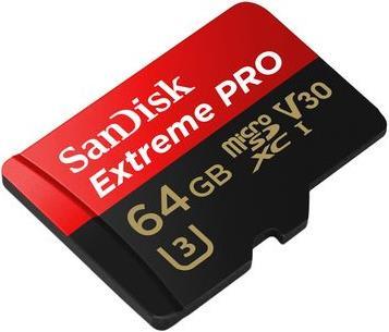 Image du produit SanDisk Extreme Pro microSDXC U3 (64 Go, microSDXC, U3, UHS-I)