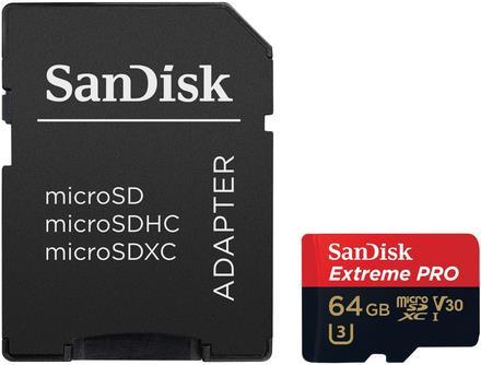Image du produit SanDisk Extreme Pro microSDXC U3 (64 Go, microSDXC, U3, UHS-I)