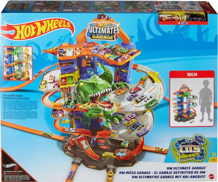 Actual product image Hot Wheels City Megacity Parking Garage with T-Rex Attack