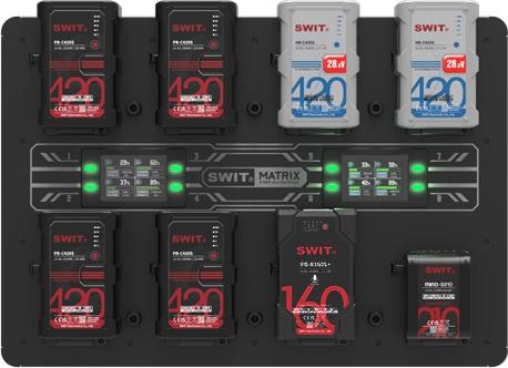 Produktbild Swit MATRIX-S8 | 8ch x max 6A Top Fast Simultaneous 14V/28V Wall Charger, V-mount(PC-W461S)