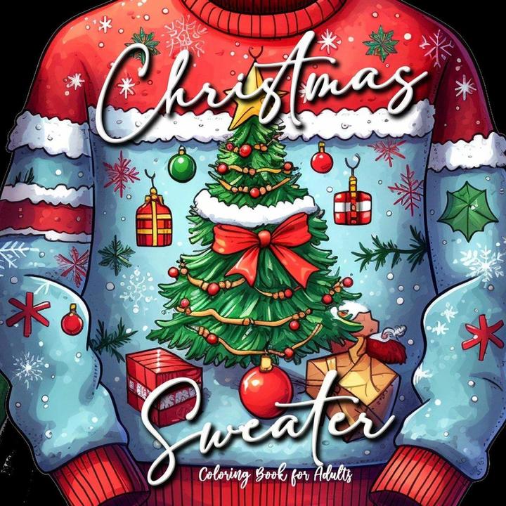 Actual product image Monsoon Christmas Sweater Colouring Book for Adults