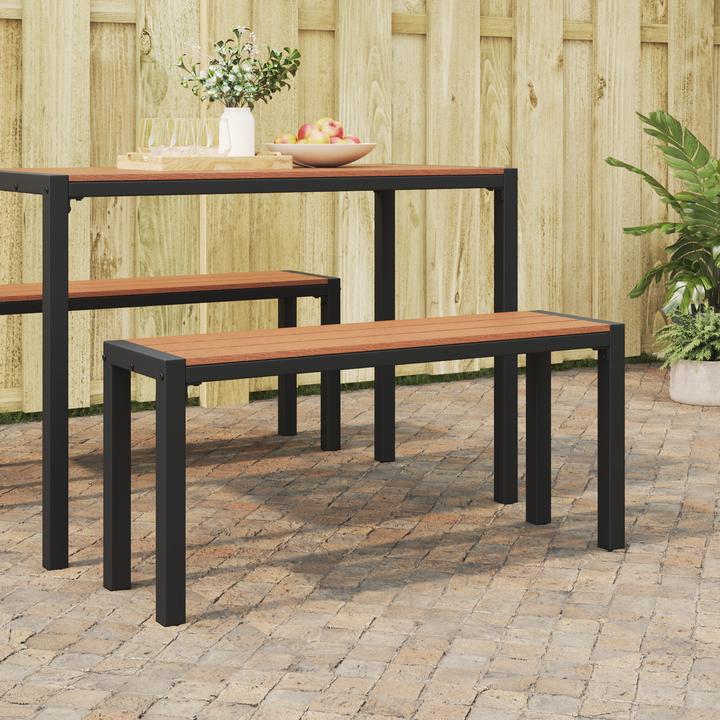 Immagine prodotto VidaXL Panchina da giardino da 100 cm in acciaio e WPC in marrone e nero