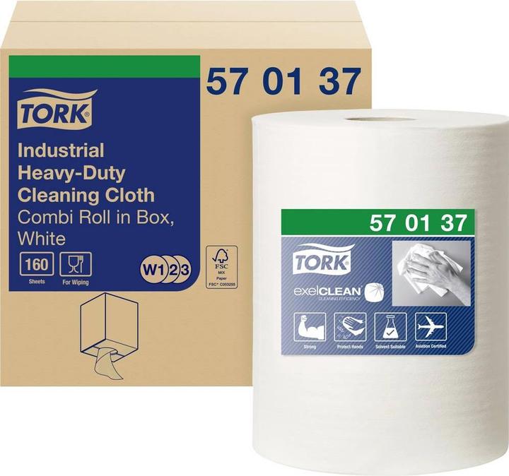 Produktbild Tork Extra Starke Industrie Reinigungstücher Weiss W1/2/3 570137 (1 Stk.)