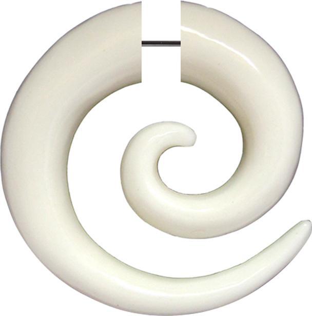 Star Piercing Fake Spirale weiss aus Knochen (ohne Messing, Organisch, Mineralisch)