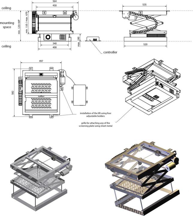 Produktbild DSS Projector Lift, Deckenmontage, weiss, Metall (Decke)
