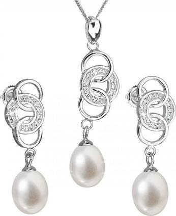 Evolution Group Set of Silver Jewelry with Genuine Pearls Pavon 29036.1