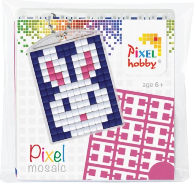 Produktbild Magni Pixel P23010 Mosaik Medaillon Hase, Schlüsselanhänger für Kinder zum Selbstgestalten, kinderleichtes