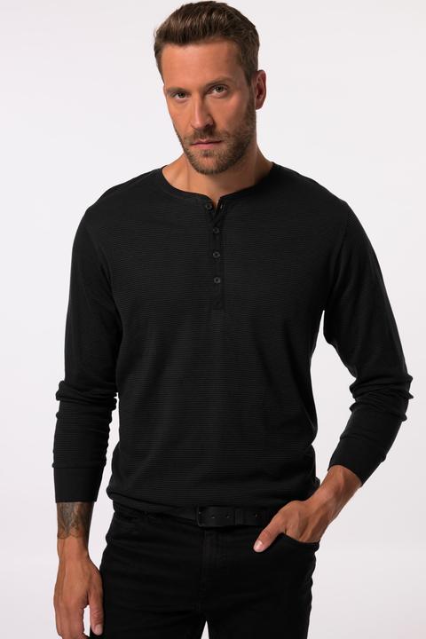 Produktbild JP1880 JP 1880 Henley, Langarm, Ringel, Knopfleiste (5XL)
