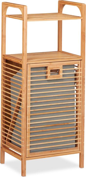 Actual product image Relaxdays Bathroom Shelf with Hamper (40 x 30 x 95 cm)