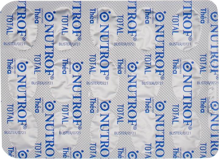 Nutritional values and ingredients Théa Nutrof Total (90 Piece, Capsules, 111 g)