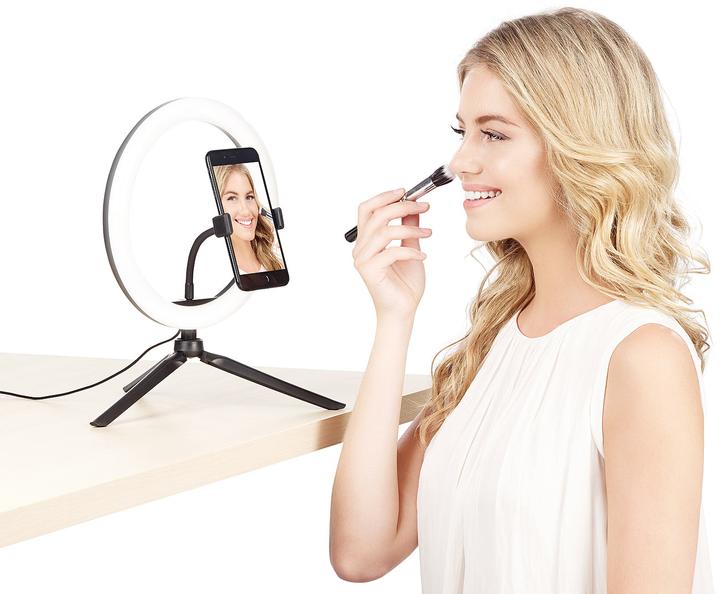 Image du produit Somikon Anneau lumineux professionnel à LED, Ø26 cm, dimmable, déclencheur à distance et support pour