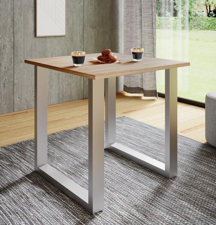 Actual product image VCM Wood dining table Xona U Silver (80 x 50 x 76 cm)