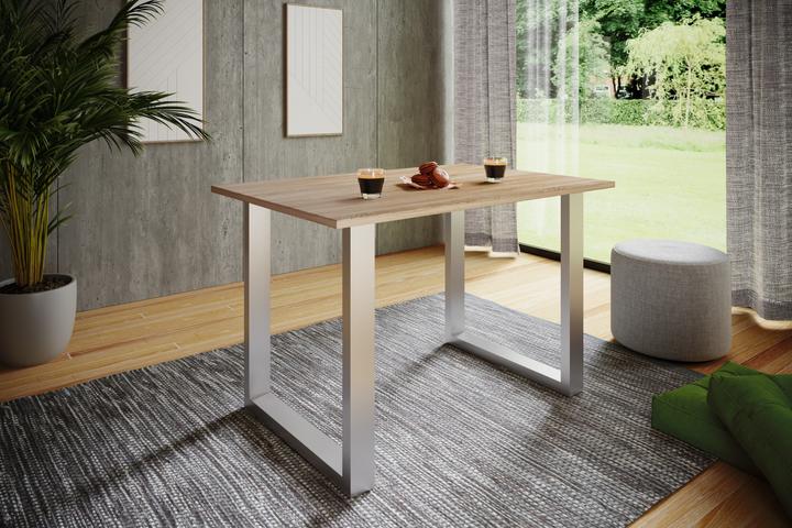 Image du produit VCM Table de salle à manger en bois Xona U argent (110 x 50 x 76 cm)