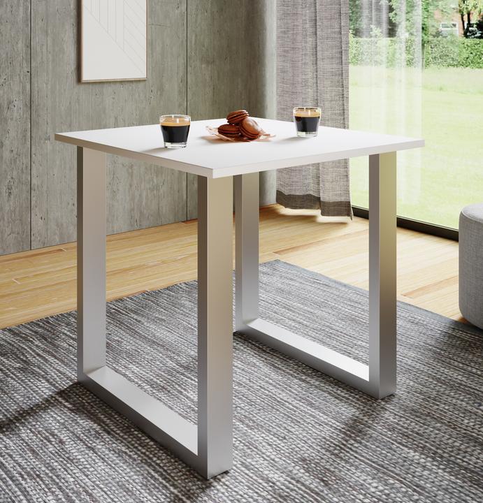 Image du produit VCM Table de salle à manger en bois Xona U argent (80 x 50 x 76 cm)