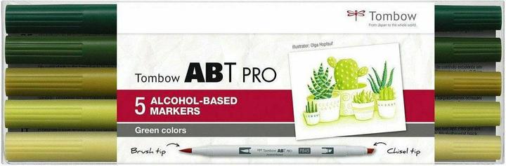 Produktbild Tombow Stifte Green Colors, mit Box, 5er-Set (Hellgrün, Dunkelgrün, Gelb, Grün, 5 x)