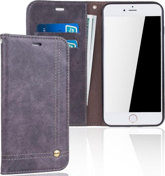 Actual product image König Design Apple IPhone 7 Plus / 8 Plus Case Mobile Cover Protection Flip Case Grey (Apple iPhone 7 Plus)