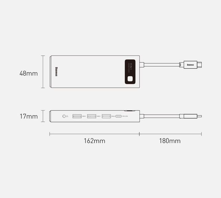Image du produit Baseus CAHUB-CT0G (USB-C, 11 Ports)