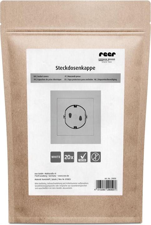 Actual product image Reer Kindersicherungen Steckdosenkappe 20er Pack einfache Montage