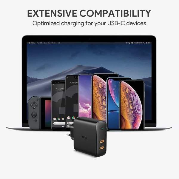 Actual product image Aukey PA-D5 GaN Charger (63 W)