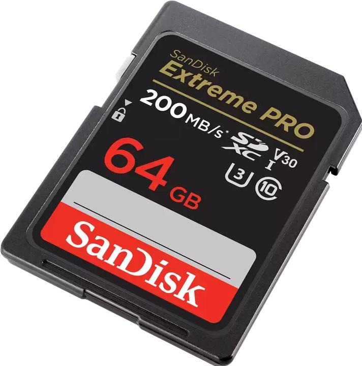 Actual product image SanDisk Extreme PRO UHS-I V30 (64 GB, SDXC, U3, UHS-I)